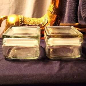 Anchor Hocking Square Glass Canisters, Stackable, 4" Airtight (Set of 2)